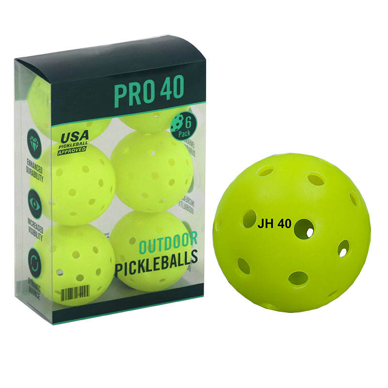 JH Sports Official USA Pickleballs 40 Plastic Regulation Pickleballs for Outdoor Training 4/6/12 Packs 100 Bulk Packs Available