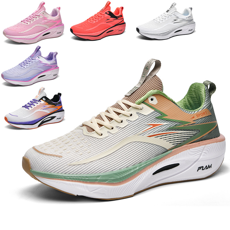 New breathable running shoes for couples, soft elastic carbon plate sports running shoes for racing, men's and women's professional marathon running shoes for men